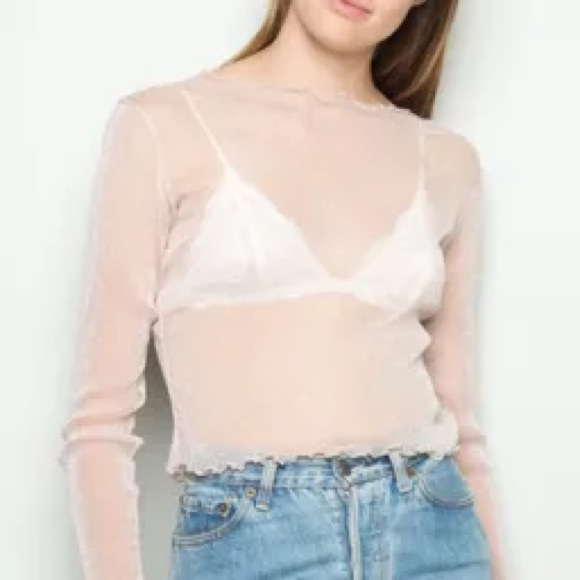 Brandy Melville See Through Pink Top - Picture 1 of 4
